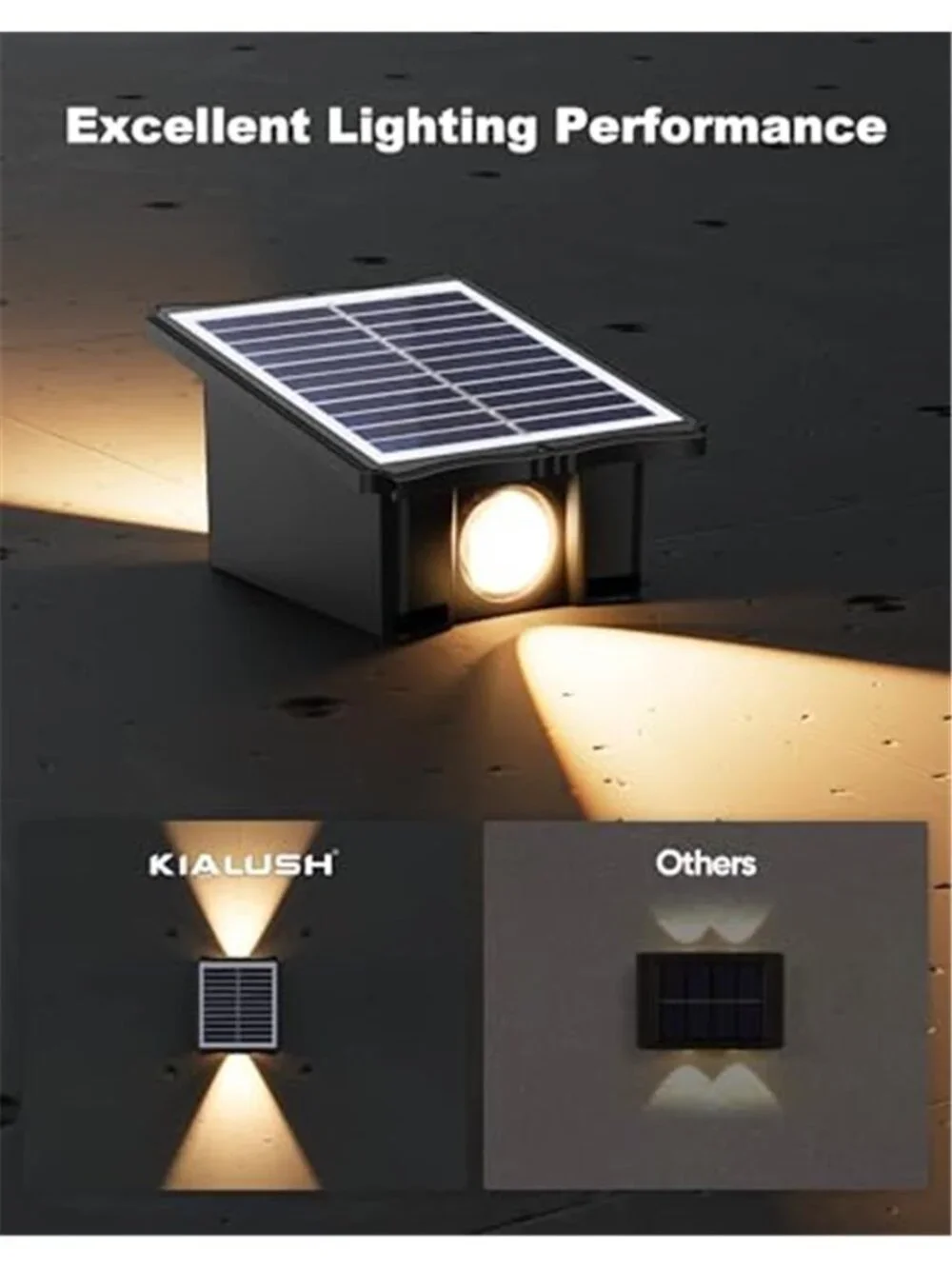 Solar Wall Lights Outdoor Waterproof LED Up Down Light Garden Porch Patio